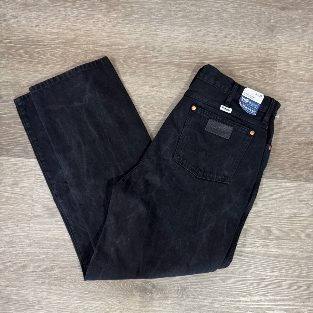 Wrangler Wild West 603 Jeans Women 32x28 Black High Rise Straight Leg Denim